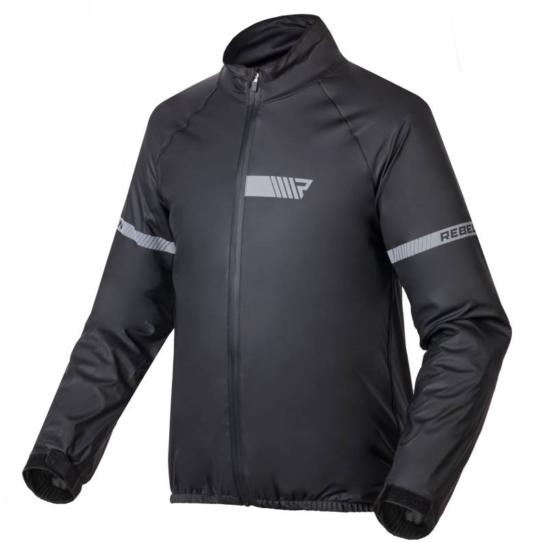 REBELHORN Ocean Motorrad Regenjacke | Laminierte Membran | Reflektierende Elemente | Winddicht Atmungsaktiv Wasserdicht von REBELHORN