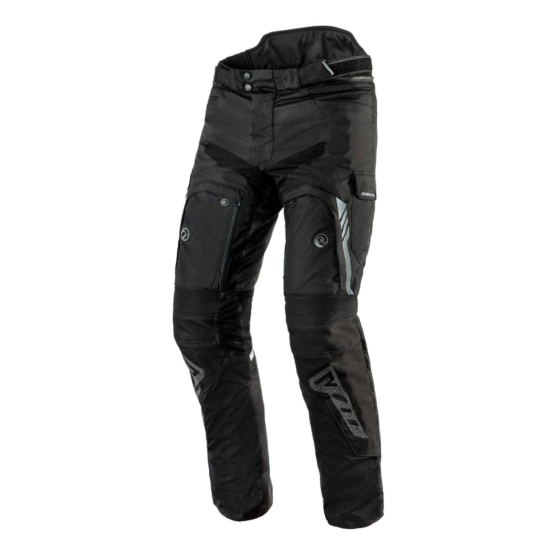 REBELHORN Patrol Motorradhose Langlebige Materialien Cordura Hitena Superfabric Sympatex Membran Knieschützer 7 Taschen Reflektierende Elemente von REBELHORN