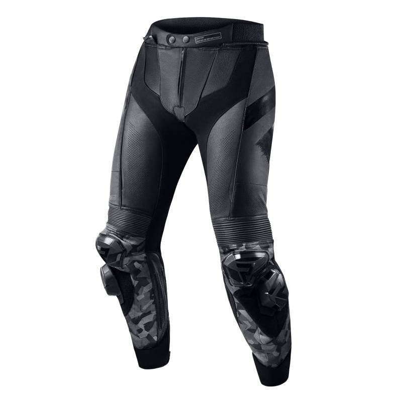 REBELHORN Rebel Leder Motorradhose Knie und Hüftprotektoren Kevlar Verstärkungen Belüftung Knieschieber Reflektierende Elemente von REBELHORN