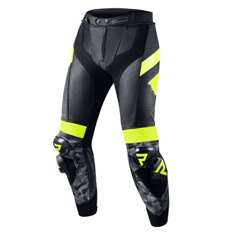 REBELHORN Rebel Leder Motorradhose Knie und Hüftprotektoren Kevlar Verstärkungen Belüftung Knieschieber Reflektierende Elemente von REBELHORN