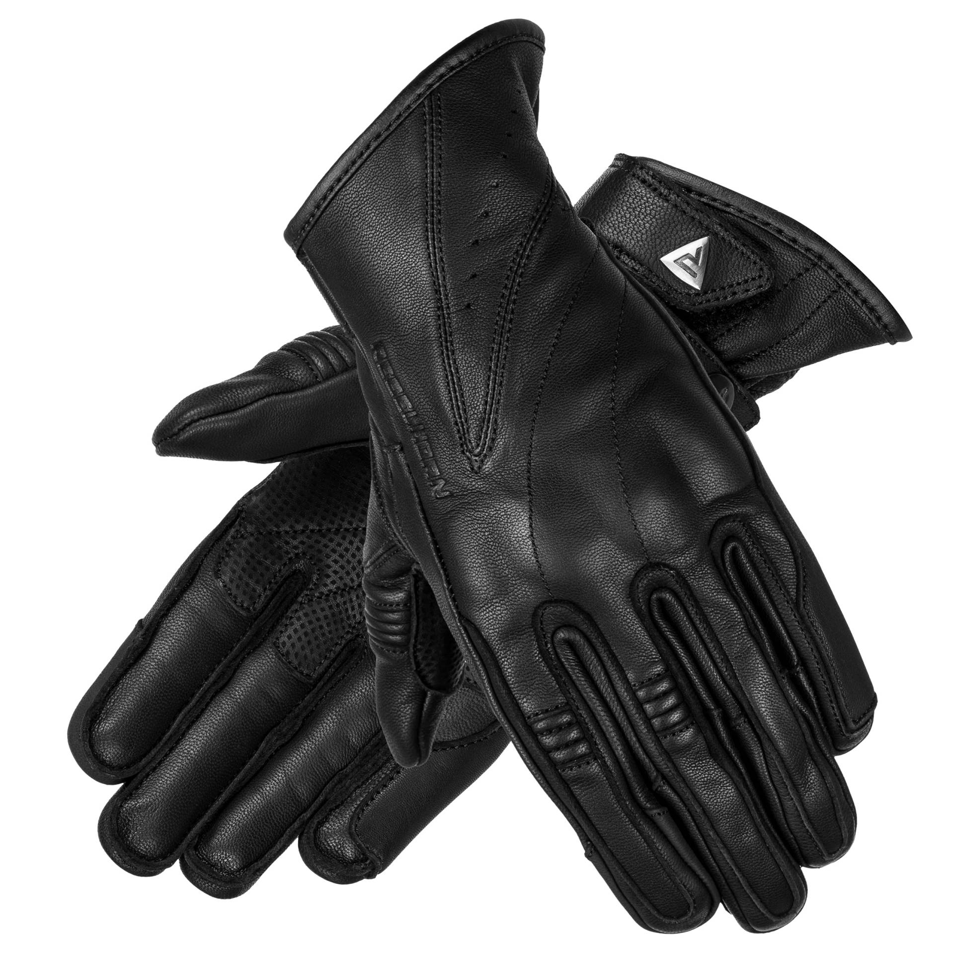 REBELHORN Runner Lady Ziegenleder-Leder-Motorradhandschuhe für Frauen-Schaumpaneellüftung Touchscreen-freundliche Pads Flexible Elemente von REBELHORN