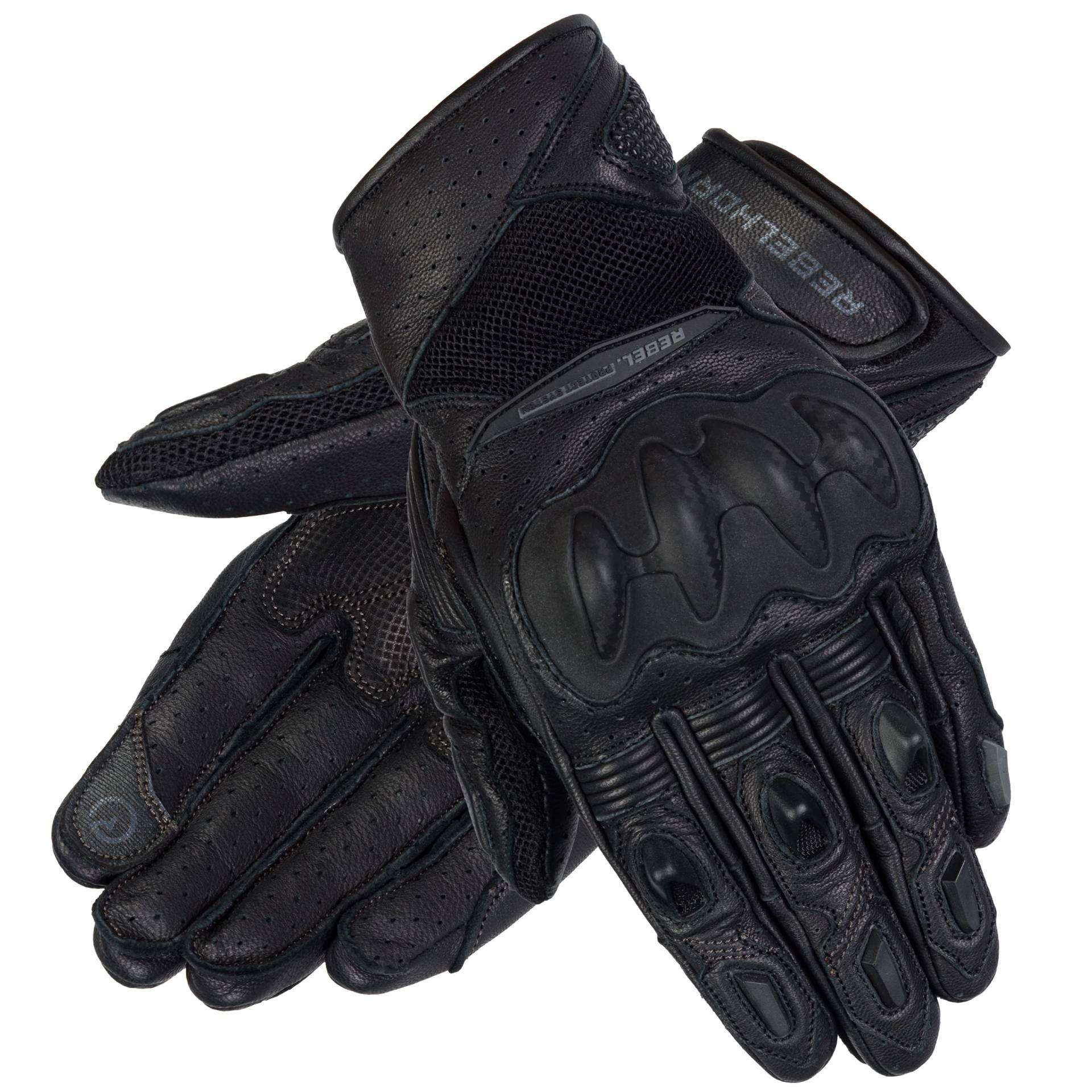 REBELHORN Flux II Lady Ledermotorradhandschuhe für Frauen Ziegenleder SAS-TEC und Superfabric Panels Belüftung Touchscreenfreundliche Pads von REBELHORN