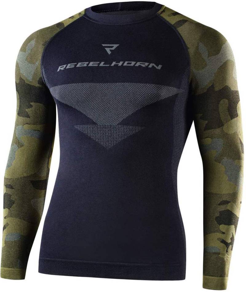 REBELHORN Herren Freeze Funktionswäsche, Langarm Herren Camo/Schwarz, L EU von REBELHORN