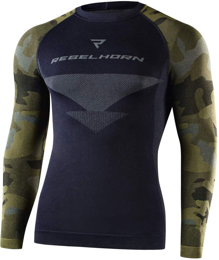 REBELHORN Herren Freeze Funktionswäsche, Langarm Herren Camo/Schwarz, S EU von REBELHORN