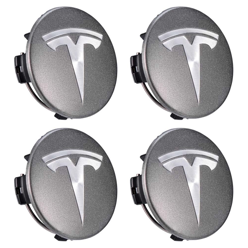 4 Stück Auto Nabendeckel für Tesla 56MM, Staubdicht Wasserdicht Anti Rost Mit Logo Radnabenabdeckung Radmittelkappen Nabenkappen Auto Zubehör von REDAEL