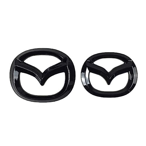 2 Stücke Emblem Logo Aufkleber für Mazda 3 Axela Sedan 2014-2016, Logo Cover Aufkleber Vorne/Hinten Kofferraum Logo Abzeichen Aufkleber Autoaufkleber Emblem Abziehbilder,B von REDVIT