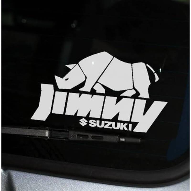 Emblem Logo Aufkleber für Suzuki Jimny, Logo Cover Aufkleber Vorne/Hinten Kofferraum Logo Abzeichen Aufkleber Autoaufkleber Emblem Abziehbilder,White von REDVIT