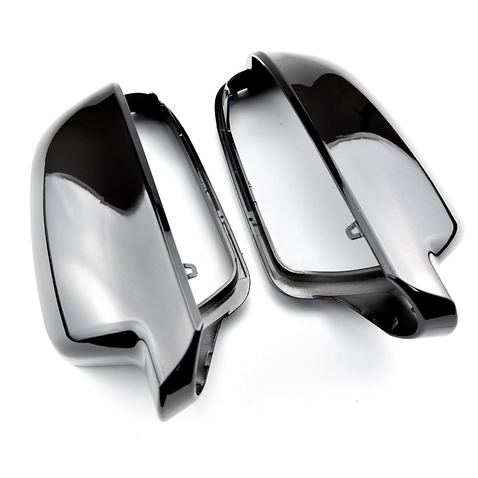 REETBQNMN 2 Stücke Kohlefaser Stil Rückspiegel Shells Abdeckung Schutzkappe Auto Styling Shell Seitenspiegel Shell Covers for A3 A4 A5 B8.5 Rearview mirror(Bright black) von REETBQNMN