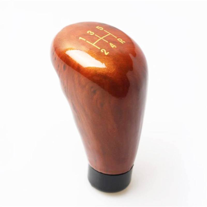 REETBQNMN Car Styling Universal 5-Gang-Schaltknauf Manueller Schaltknauf Pfirsichholz-Schaltknauf Shift knob(Peach Wood 1) von REETBQNMN