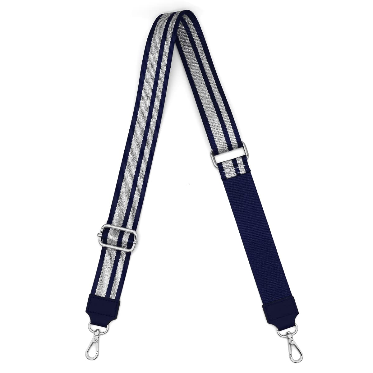 Taschengurte Zum Wechseln Silber Karabiner Verstellbarer Schultergurt für Taschen 3.8 Breit Taschengurt Schulterriemen für Taschen für Damen Herren 80-135cm Verstellbarer Taschenriemen (marineblau-1) von REETEE