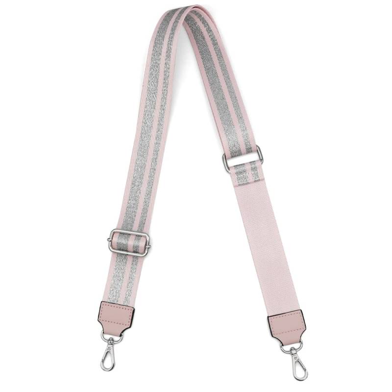 Taschengurte Zum Wechseln Silber Karabiner Verstellbarer Schultergurt für Taschen 3.8 Breit Taschengurt Schulterriemen für Taschen für Damen Herren 80-135cm Verstellbarer Taschenriemen (Rosa-1) von REETEE