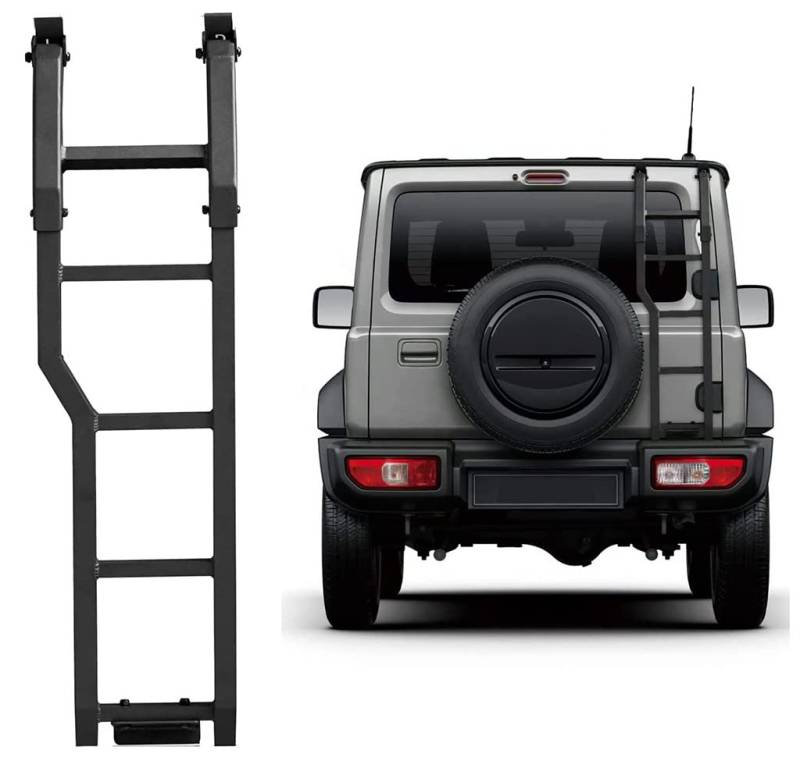 REHOOF Heckklappen-Heckleiter, Schutzrahmen, Autozubehör Kompatibel Für Suzuki Jimny 2019+ Auto-Heckklappenleiter, Offroad-Leiter-Zubehör, Body Kit von REHOOF