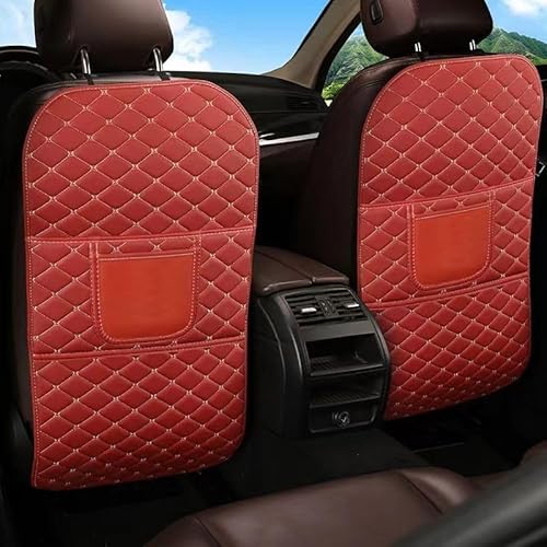 Auto Rücksitz Anti Kick Pad für Accord 2000-2007, Leder Autositz Anti Kick Mat, Wasserdicht Schmutzabweisend Sitzschutz Zubehör, Rückenlehnenschutz Matte,E/WineRed von REIJAX