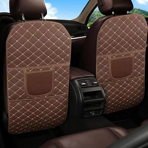 Auto Rücksitz Anti Kick Pad für Accord 2000-2007, Leder Autositz Anti Kick Mat, Wasserdicht Schmutzabweisend Sitzschutz Zubehör, Rückenlehnenschutz Matte,F/Coffee von REIJAX