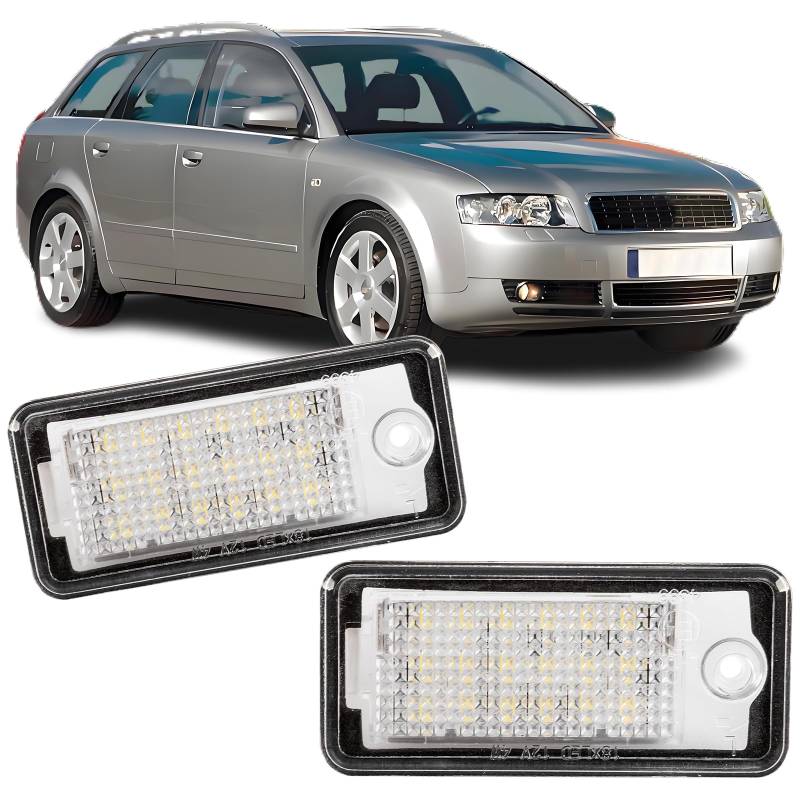 REINKO LED Kennzeichenbeleuchtung passt für Audi A3 8P A4 B6 B7 8E A5 Cabrio. 8F A6 C6 4F Q7 4L von REINKO