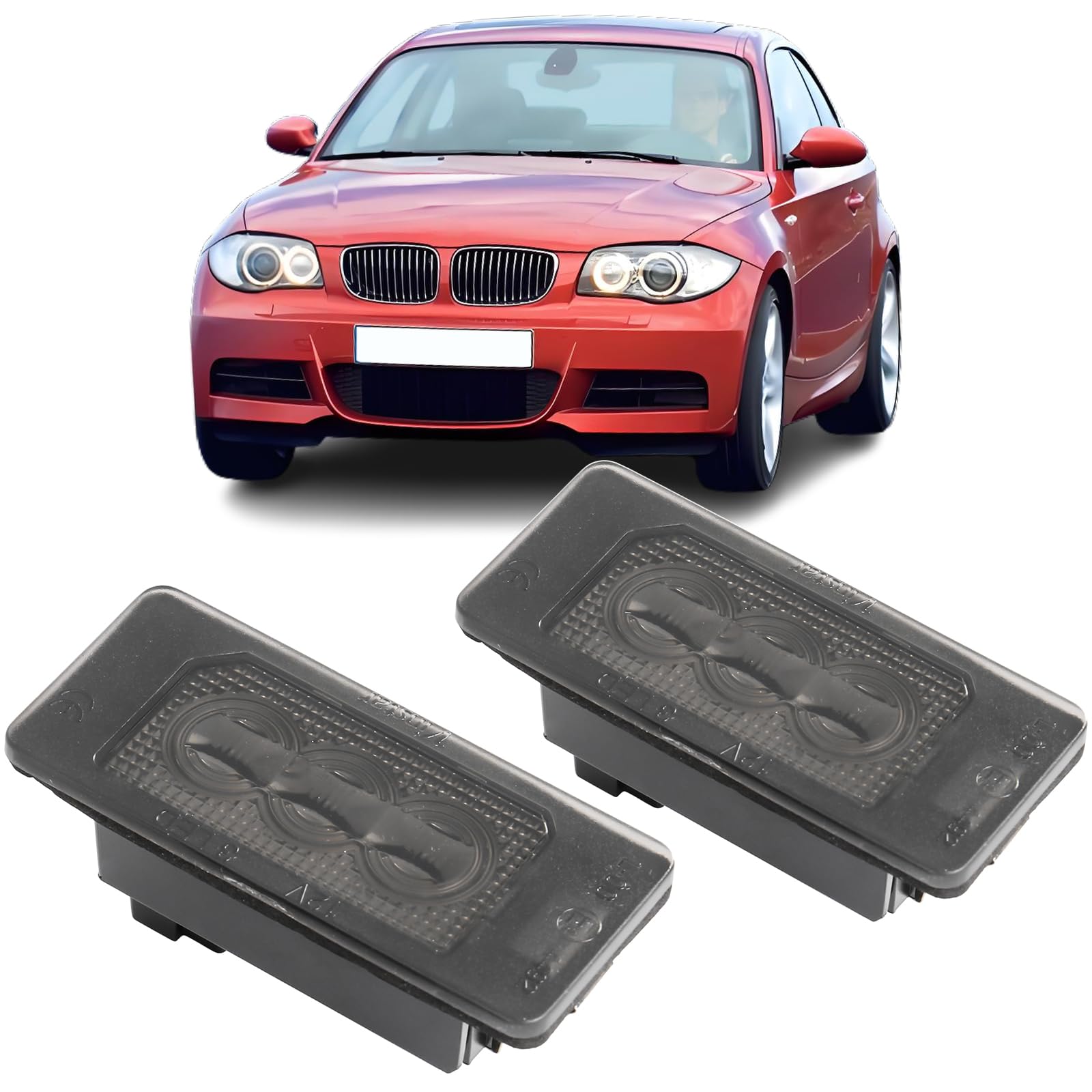 REINKO LED Kennzeichenbeleuchtung passt für BMW 1er Coupe Cabrio. E82 E88 2er F22 F23 F45 F46 F44 X1 E84 F48 X3 F25 G01 X4 F26 von REINKO