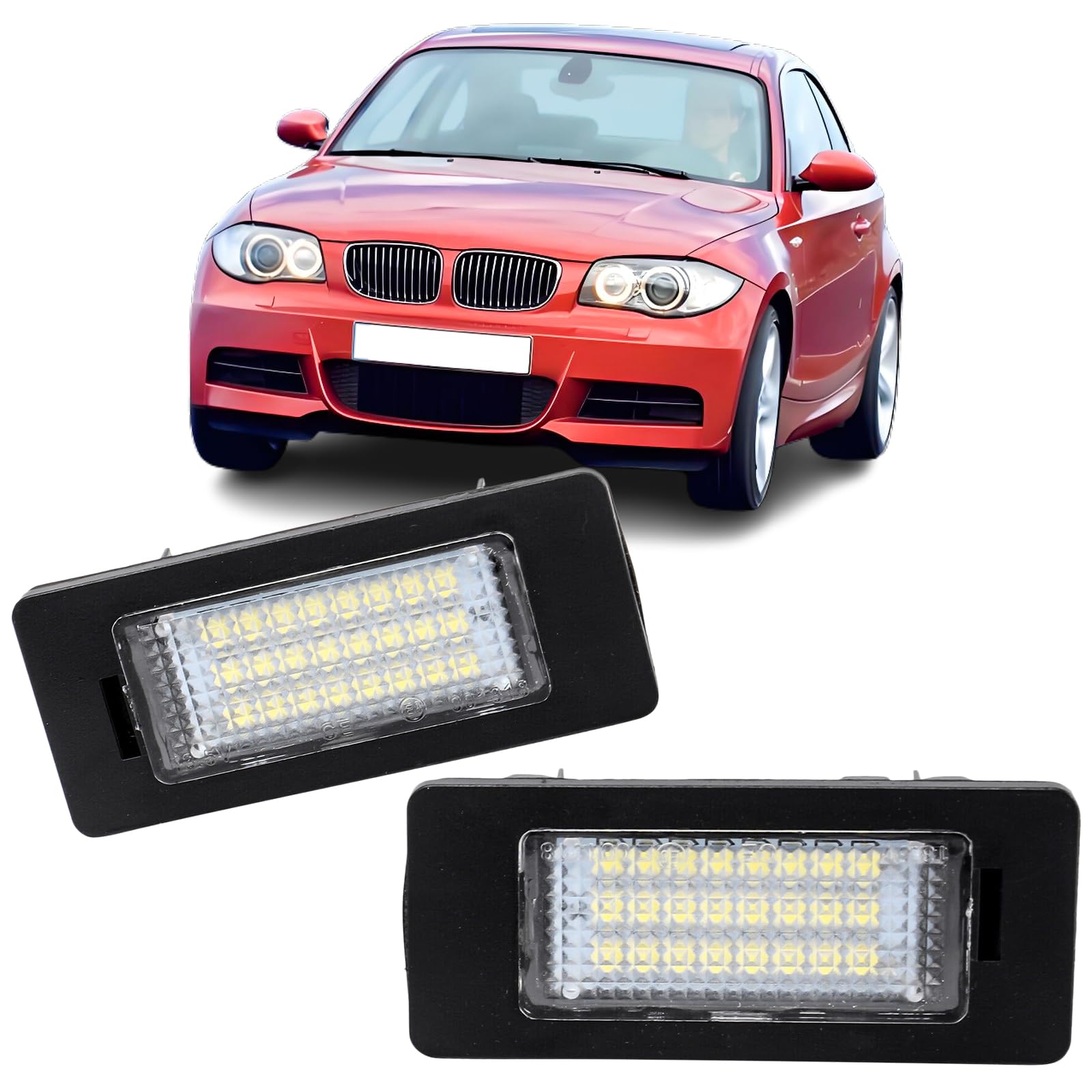 REINKO LED Kennzeichenbeleuchtung passt für BMW 1er Coupe Cabrio. E82 E88 2er F22 F23 F45 F46 F44 X1 E84 F48 X3 F25 G01 X4 F26 von REINKO