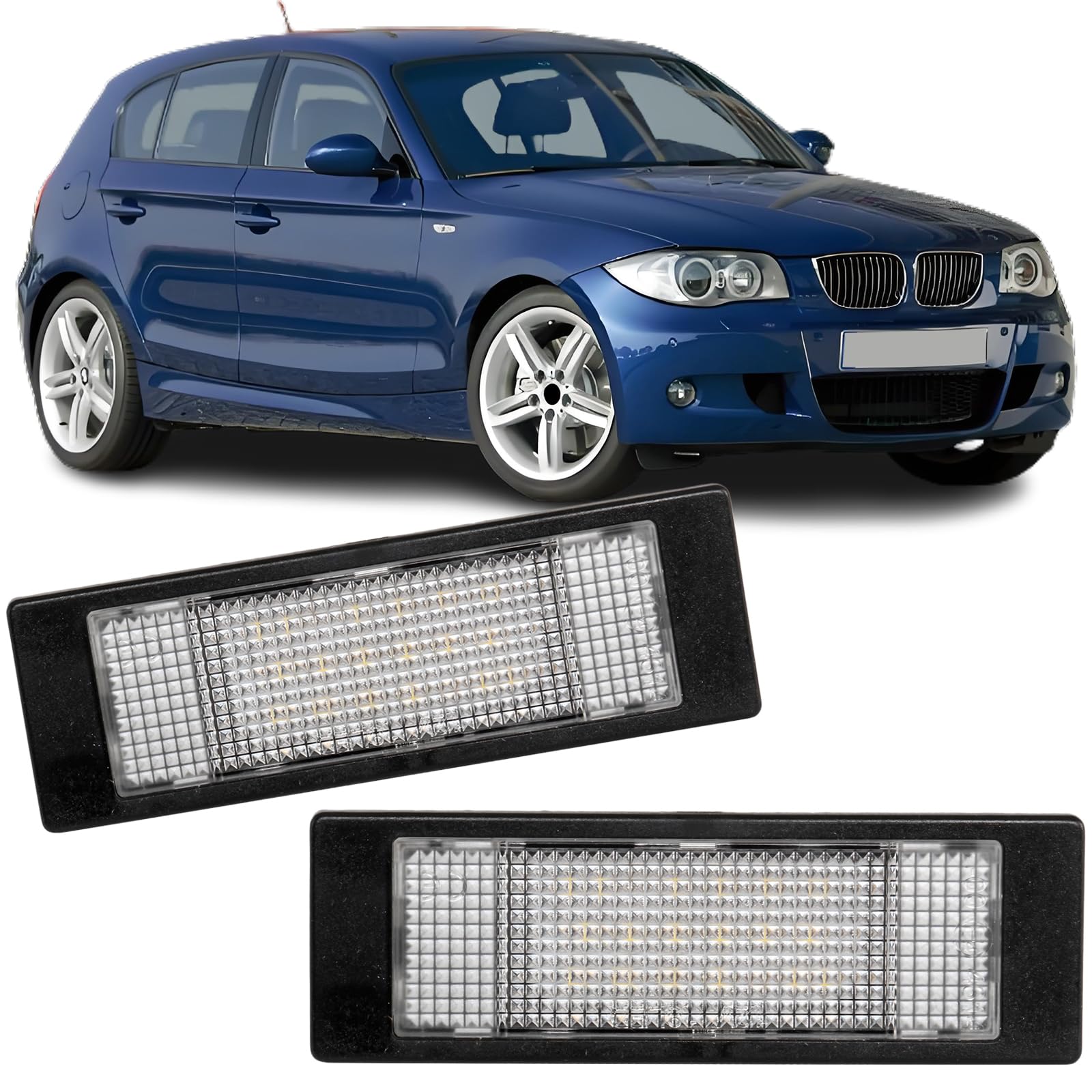 REINKO LED Kennzeichenbeleuchtung passt für BMW 1er E87 E81 F20 F21 6er E63 E64 F06 F12 F13 X2 F39 X4 G02 I3 I8 Z4 E85 E86 E89 Mini R60 R61 R55 F54 von REINKO