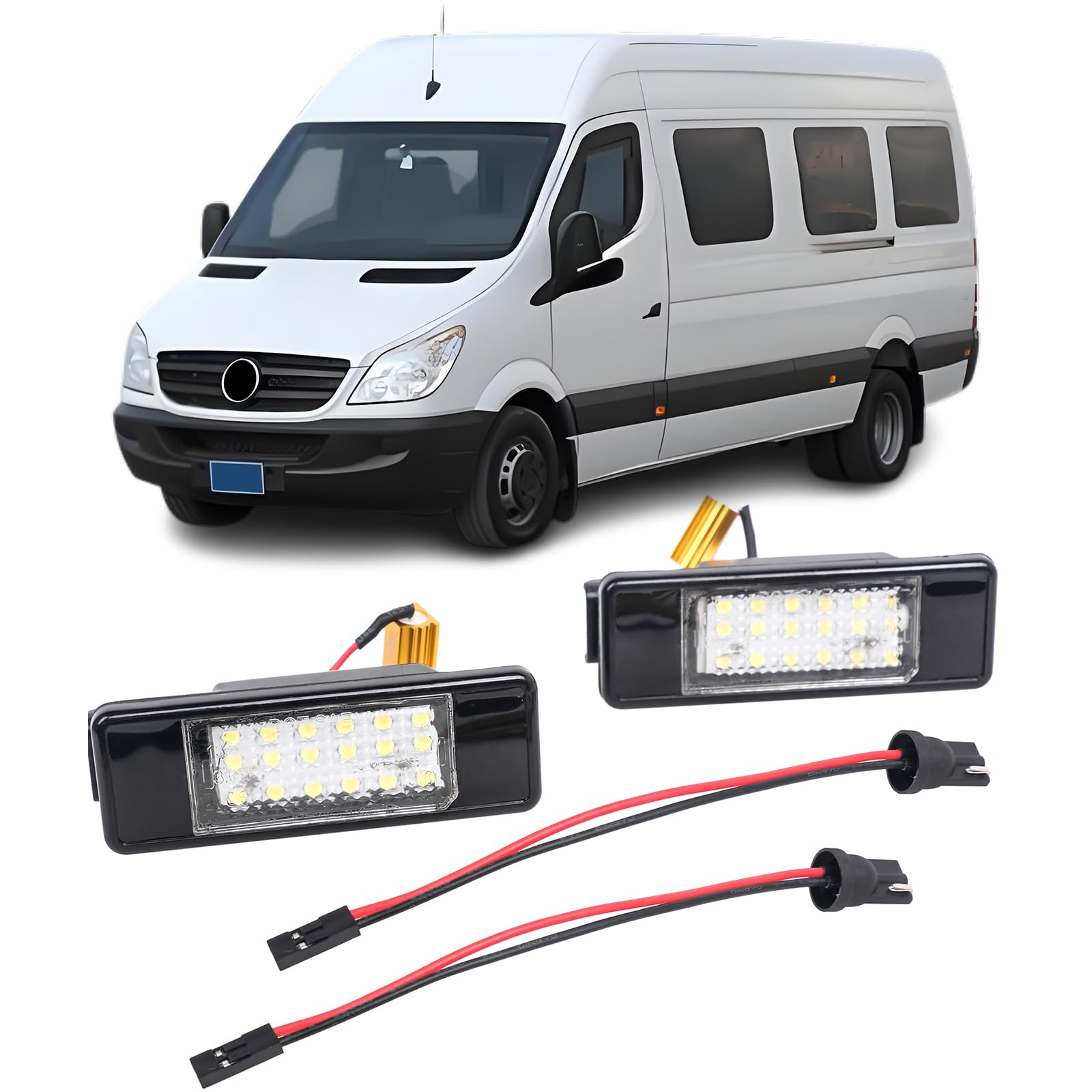 REINKO LED Kennzeichenbeleuchtung passt für Mercedes-Benz Sprinter W906 W907 Viano Vito W639 Crafter 2E von REINKO