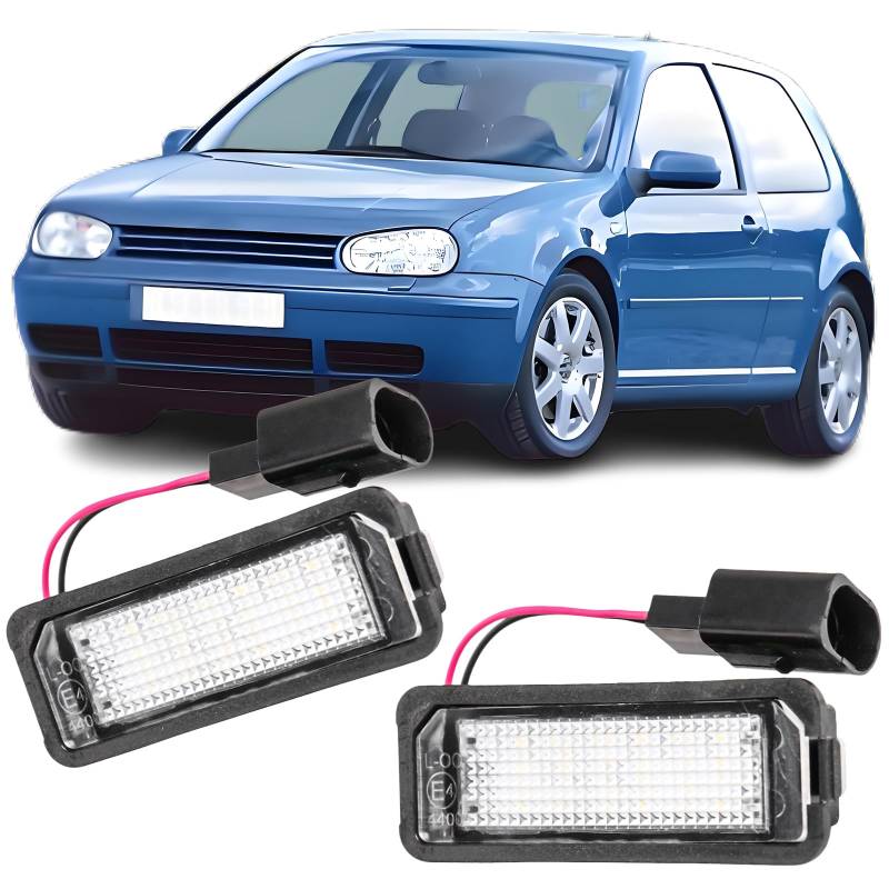 REINKO LED Kennzeichenbeleuchtung passt für VW Golf 4 5 1J 1K Polo 6N2 9N 6R Passat Limo. 3C Seat Leon 1P von REINKO