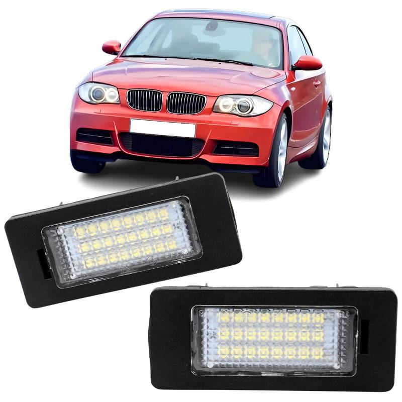 Reinko LED Kennzeichenbeleuchtung passt für BMW 1er Coupe Cabrio. E82 E88 2er F22 F23 F45 F46 F44 3er E90 E91 E92 E93 F30 F31 F34 4er F32 F33 F36 X1 E84 F47 X3 F25 G01 X4 F26 X5 E70 F15 G05 X6 E71 F16 von REINKO