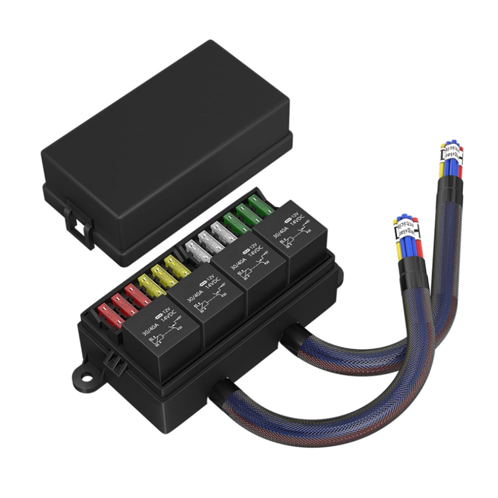 REITINGE Mehrzweck-Sicherungen mit hoher Kapazität, vorverkabelt, 12 Schaltungen, Relais, Block für den Einsatz in der Automobilindustrie, mit einfacher Installation von REITINGE