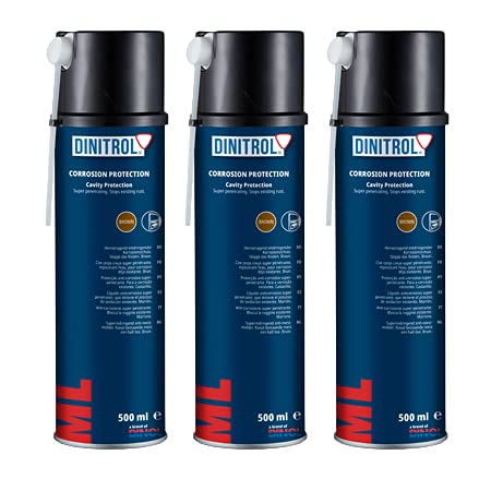 Dinitrol ML penetrierendes Hohlraumwachs, 4 x 500 ml, Aerosol-Spraydosen mit je 90-mm-Verlängerungsdüse von REJEL