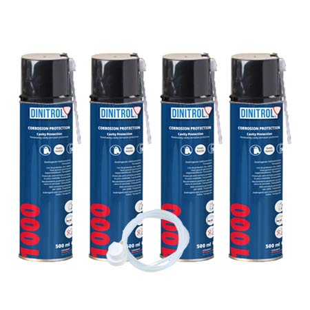 REJEL Dinitrol 1000 Klares Hohlraumwachs, 500 ml Aerosol + 600 mm Verlängerungsdüse, 4 Stück von REJEL