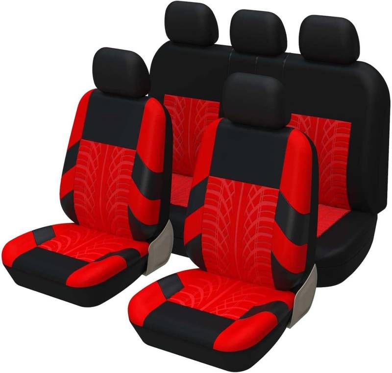 Auto Sitzbezüge Sets für Peugeot 2008 II / 2008 I/e-2008 P24 / A94 2022 2023 2024 2025, 5 Sitzer Allwetter Atmungsaktiv Autositz Schonbezug Innenraum Zubehör,D-Red von REMAZ