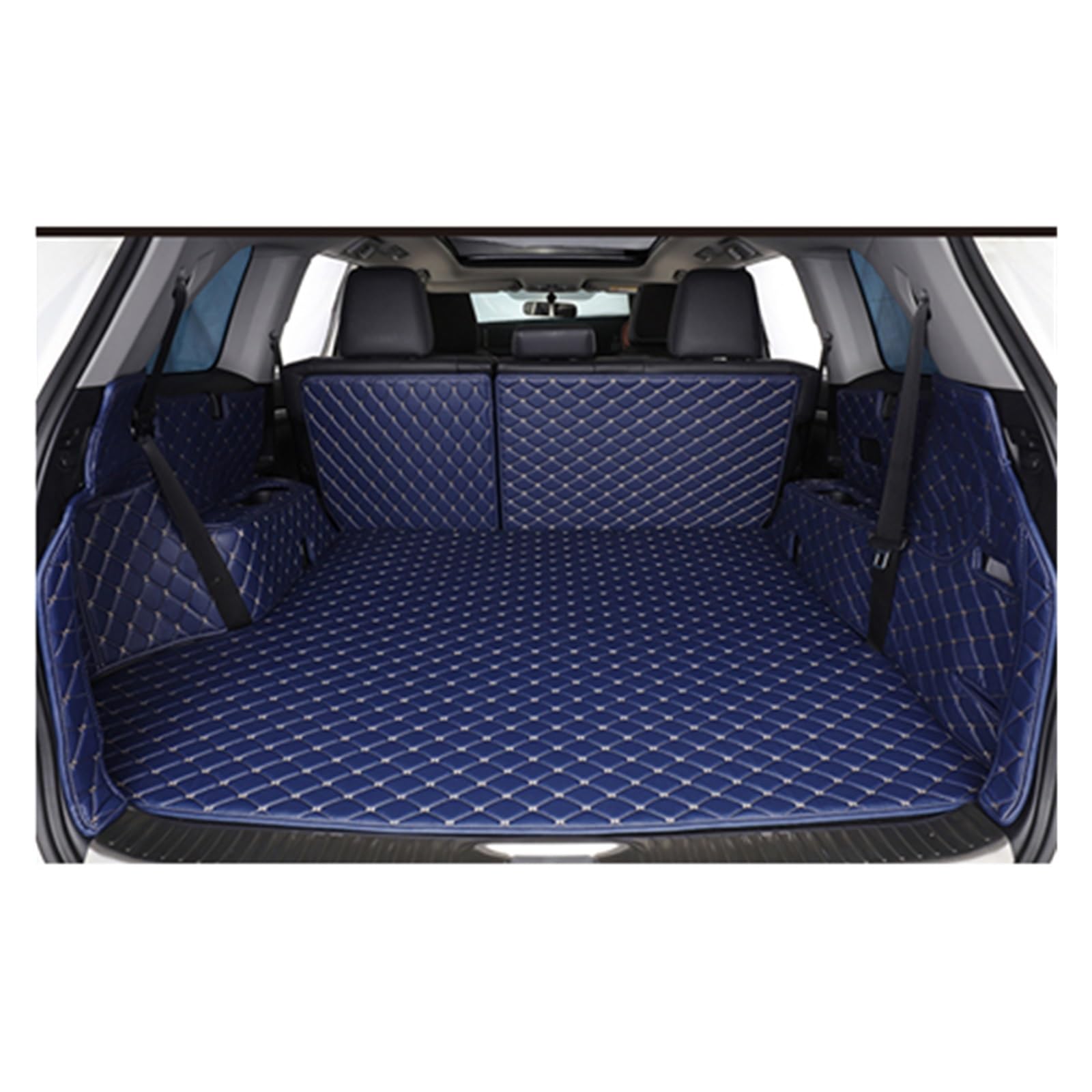 Auto Kofferraummatte Vollständige Abdeckung Kofferraummatten Für HYUNDAI Für Tucson 2015-2020 Auto-Innenausstattung Leder-Styling Autozubehör Kofferraumschutz Matte(Blau) von REPELKY