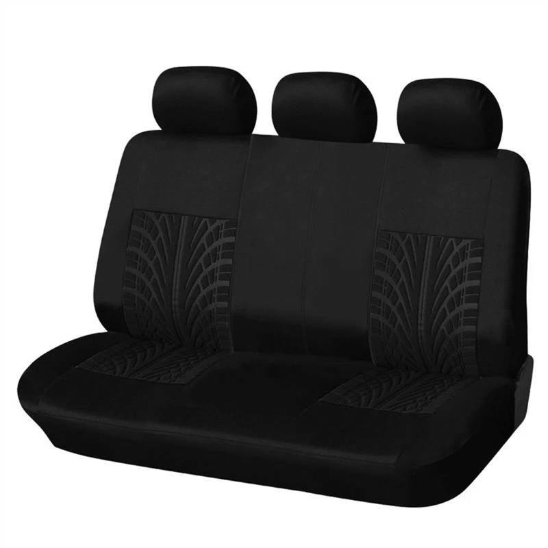 REPELKY Sitzbezüge Auto Autositzbezug Polyesterfaser-Reifenfaltenstil Für Hyundai Für Ix35 Autositzschutz Fahrzeug Sitzschut Autositzschoner(Black rear seat) von REPELKY