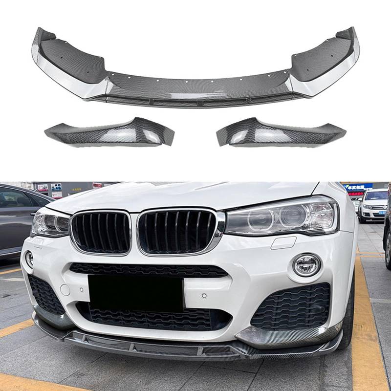 Auto Frontlippe Spoiler für BMW X3 F25 X4 F26 LCI 2014 2015 2016 2017 M Sport, Frontstoßstangen Lippenkörper Autoteile Autoantikollisionsschutz,- Carbon Fiber von REROM