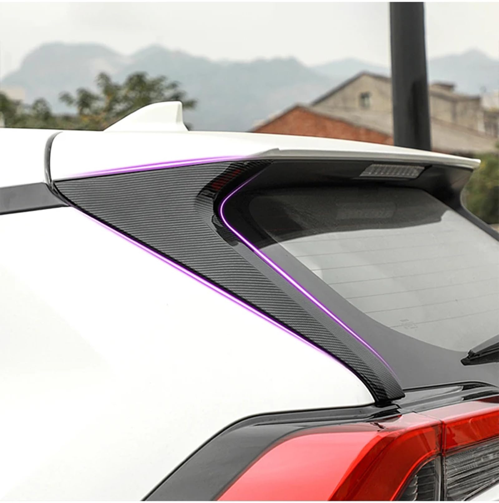 Auto-Heckscheiben-Seitenspoiler für Toyota RAV4 2019 2020 2021 2022 2023 RAV 4 XA50, Auto Außenteile Spoiler Heckflügel Spoiler Aufkleber Dekoration Zubehör,- Carbon Fibre von REROM
