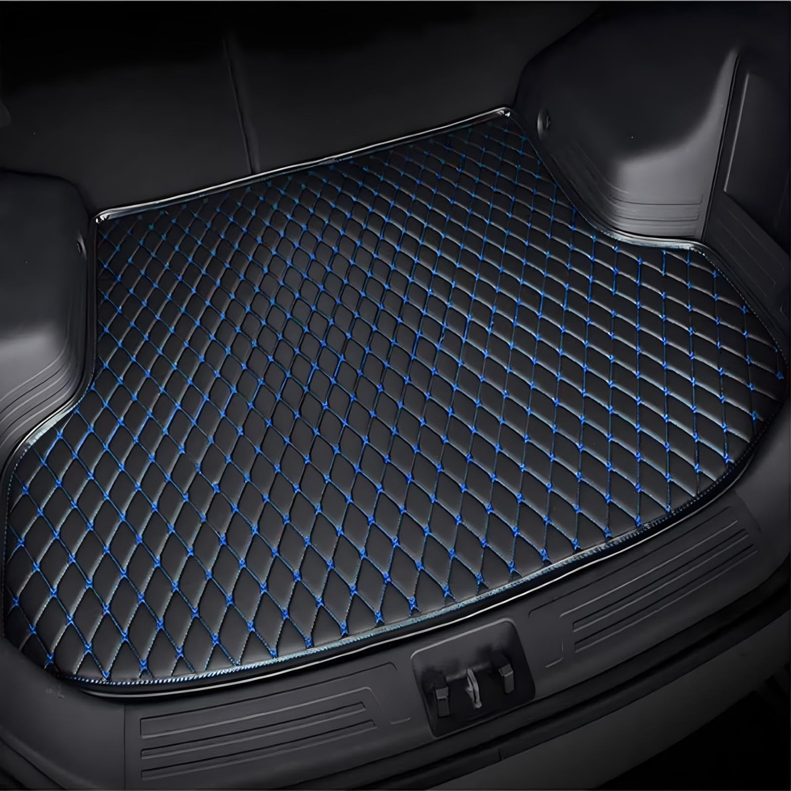 Auto Kofferraum Schutzmatte für VW Polo Ⅵ Hatchback 2017-2021, Cargo Teppich Kratzfest rutschfest Kofferraum Schutzmatten Innere Zubehör,- Black Blue von REROM