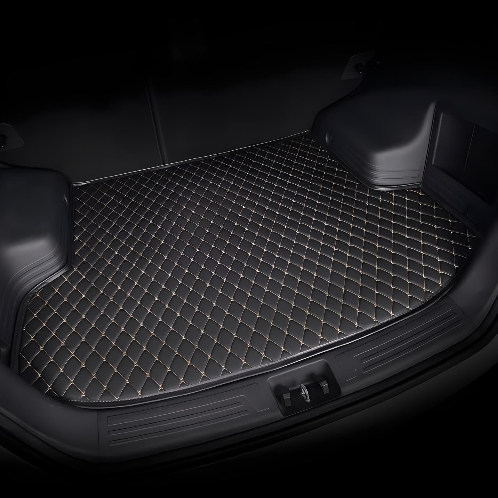 Auto Kofferraum Schutzmatte für Volvo XC40 2018 2019 2020-2022+, Cargo Teppich Kratzfest rutschfest Kofferraum Schutzmatten Innere Zubehör,- Black Beige von REROM