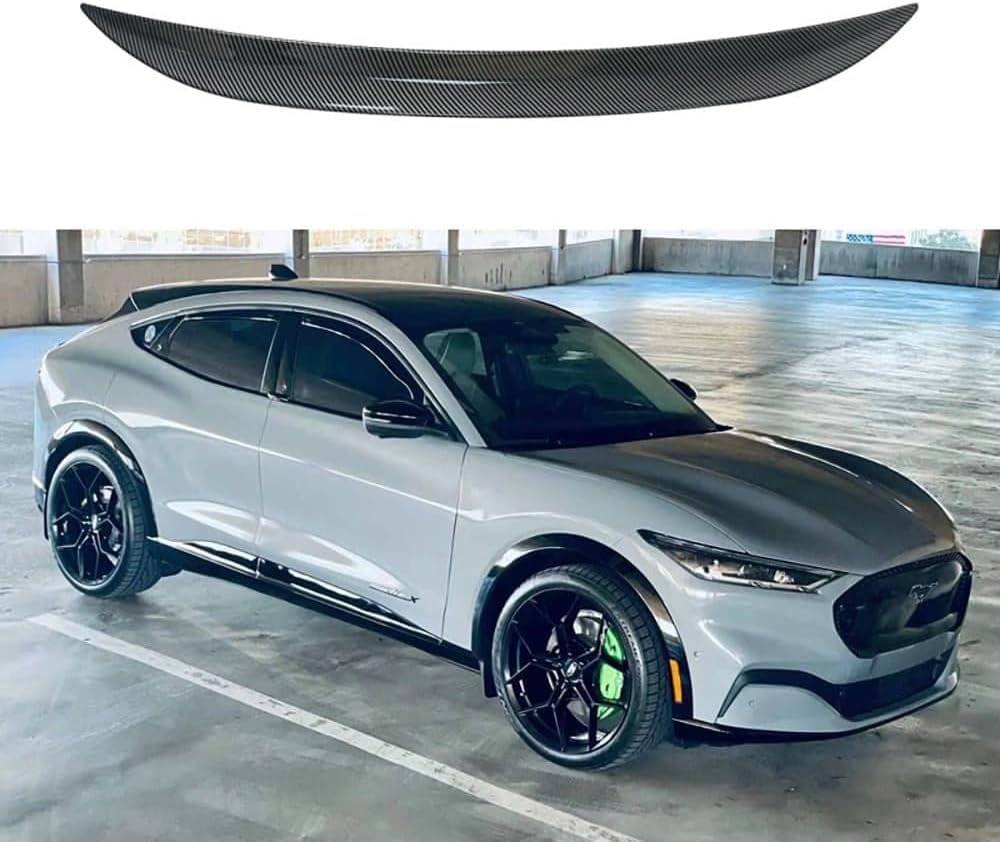 Heckspoiler Spoilerlippe für Ford Mustang Mach-E 2021-2022, Spoiler Hecklippenstamm Tail Flügel Leistung Heckspoiler Auto Sport Styling Kits Flügel von RESKIU