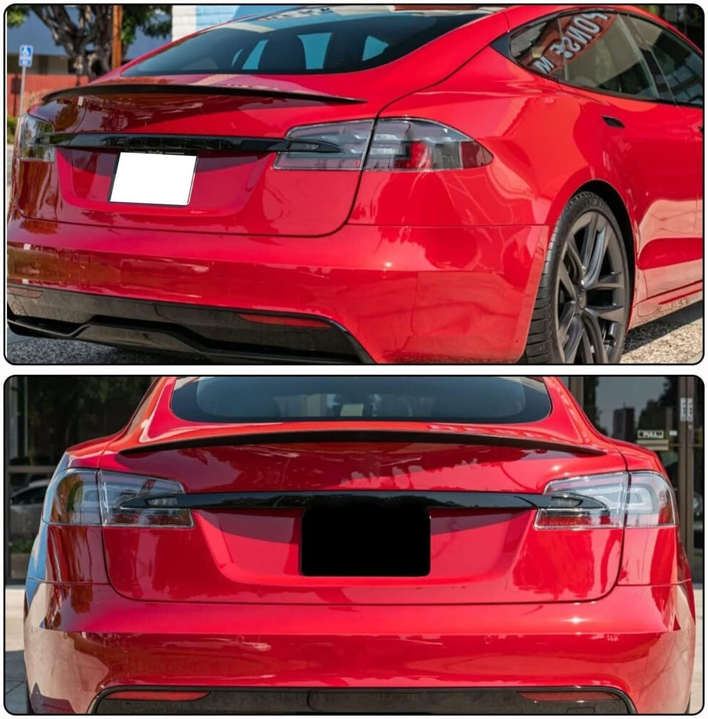 Heckspoiler Spoilerlippe für Tesla Model S 2021-2023, Spoiler Hecklippenstamm Tail Flügel Leistung Heckspoiler Auto Sport Styling Kits Flügel von RESKIU