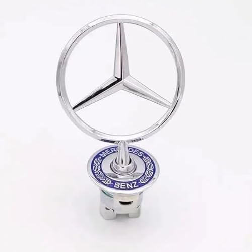 Mercedes Emblem Metall Mit Gravur – Hochwertiges Mercedes Zeichen Für Kühlergrill, Motorhaube, Heckklappe, Auto-Tuning Zubehör – Wetterfestes Edelstahl Abzeichen Mit Einfache Installation von RESTEQ