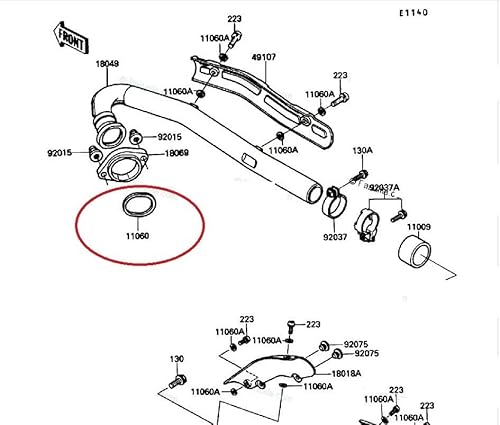 4PC Motorrad Auspuff Header Dichtung Kompatibel Mit KLR650 KL650 1987 Zu 2018 2022 KL600 KLR600 1984 Zu 1986 1988 zu 1994 von REUISAX