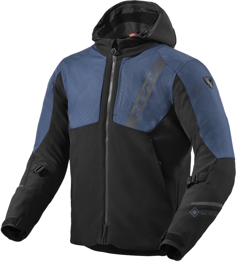 REV'IT! Revit Potential GTX wasserdichte Motorrad Textiljacke, schwarz/blau, L von REV'IT!