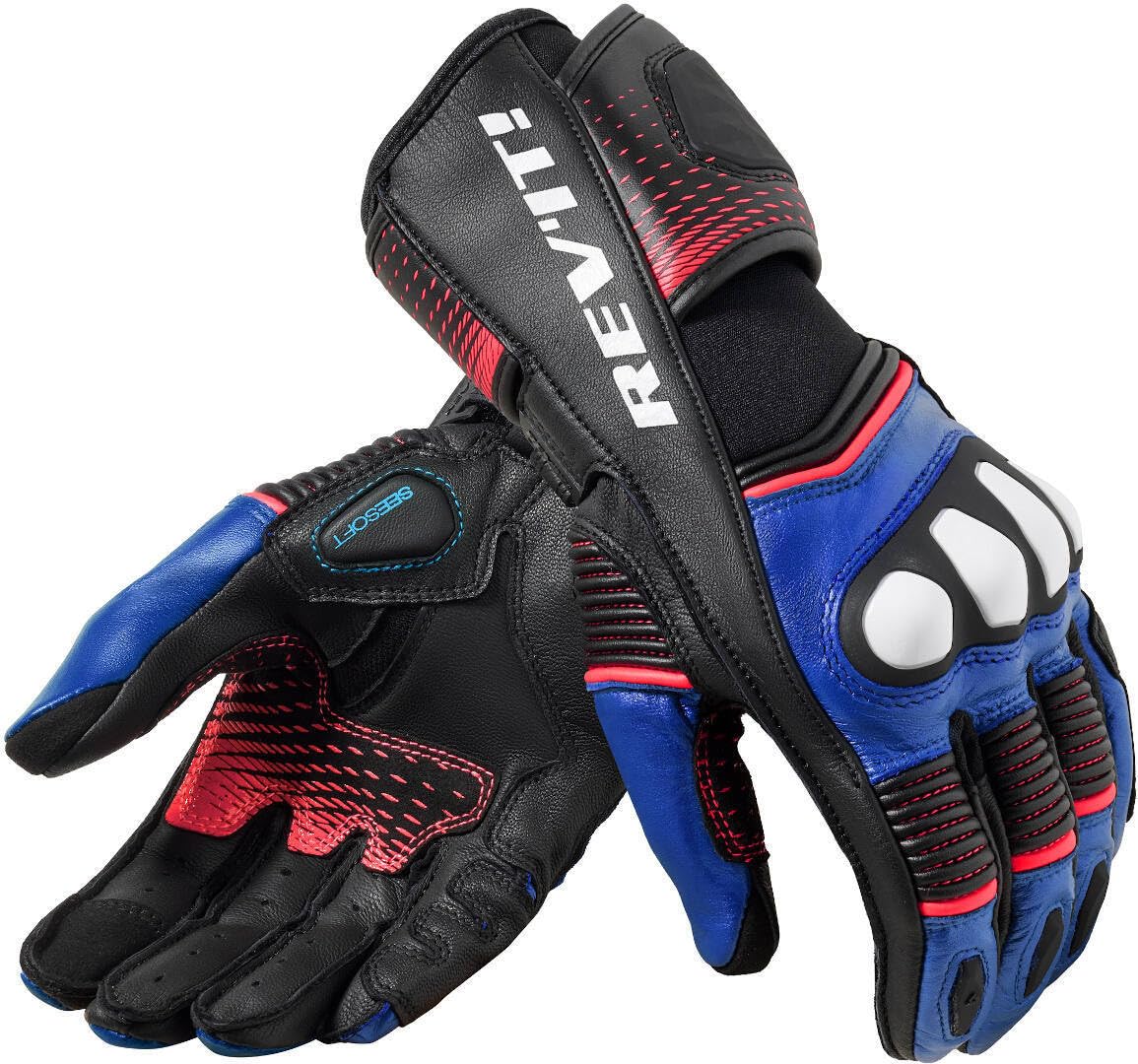 Revit Handschuhe Xena 4 Ladies sportliche Motorradhandschuhe für Frauen, Schwarz-Blau, M von REV'IT!