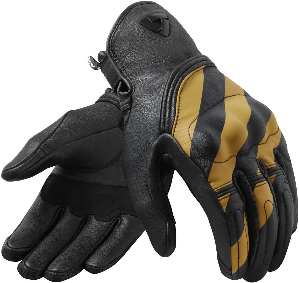 Revit Redhill schwarz/ockergelbe Motorradhandschuhe (Black/Yellow,3XL) von REV'IT!