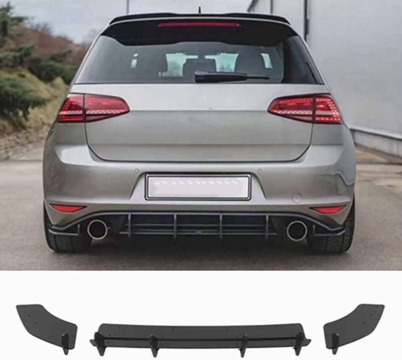 REXGEL Auto Heckstoßstange Diffusor Lippe passt für Golf 7 VII MK7 GTI 2014-2017, Auto Heckspoiler Lippenverkleidung Styling ZubehöR von REXGEL