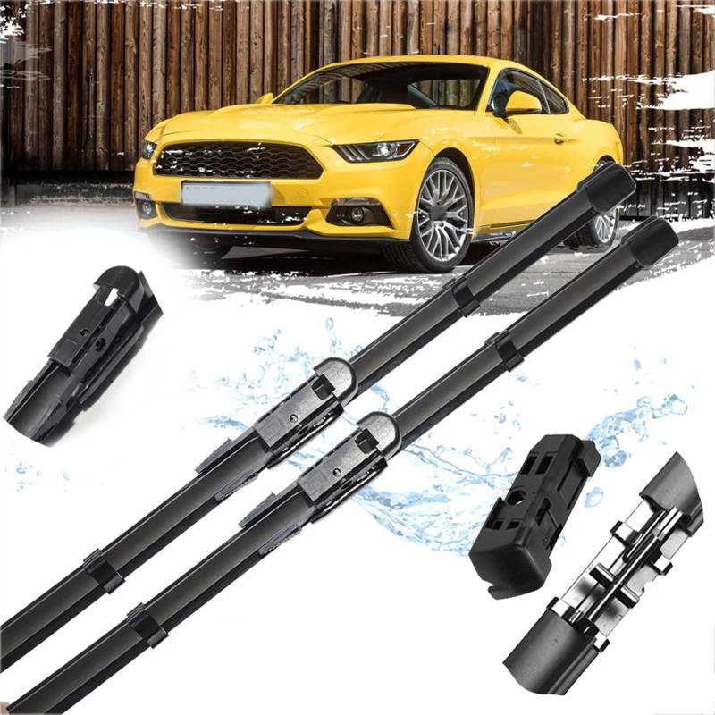 REXGEL Für Ford Für Mustang S550 2007-2019 Auto Wischerblätter Frontscheibe Auto Zubehör 2015 2016 2017 2018 2019 Scheibenwischer von REXGEL