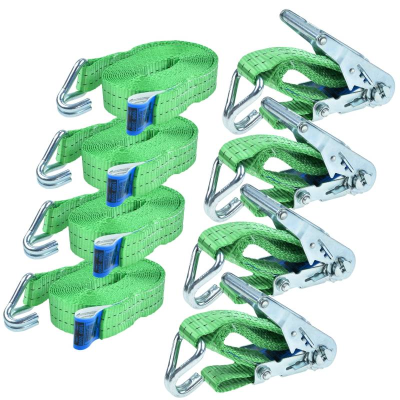 Rexxer 4er Set Spanngurte mit Ratsche und Haken bis 2000 kg | Zurrgurte 5m lang, 35 mm breit | wetterfest & robust Ratschengurt | ideal für Autos, LKW und mehr | TÜV/GS geprüft von REXXER HEAVY duty tools