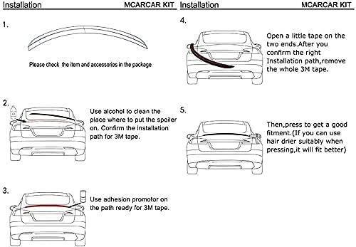 Auto-Abs Heckspoiler für 2019 2020 2021 New Mazda 3 Axela Sedan, Lip Strip Decoration Part Diffuser Bumper Cover, RFRDSPKG von RFRDSPKG