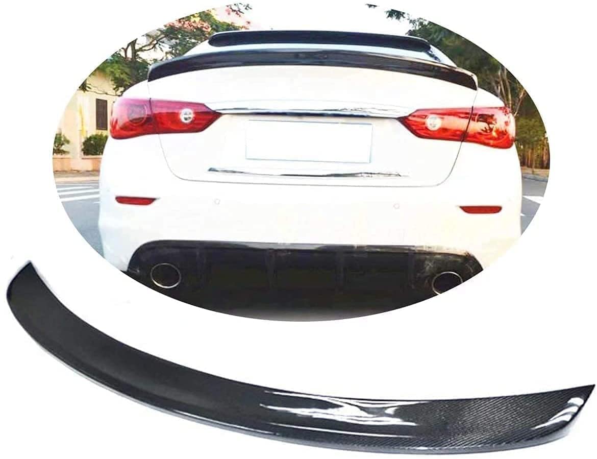 Car Carbon Fiber Rear Spoiler für Infiniti Q50 Q50S 2014 2015 2016 2017 2018 2019 2020, Lip Strip Decoration Part Diffuser Bumper Cover, RFRDSPKG von RFRDSPKG