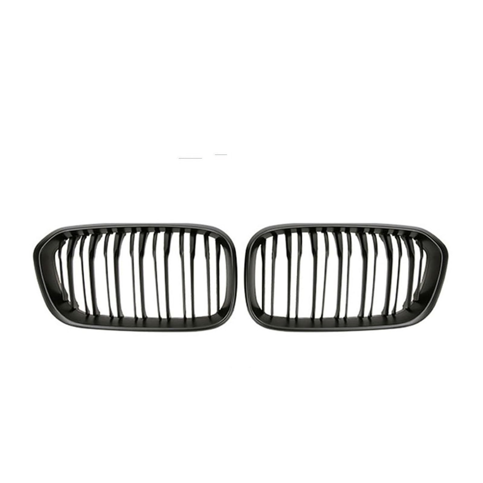 Auto Frontgrill 2 Stück Für F20 F21 LCI 120i 1Serie 2015 2016 2017 Auto Vorderen Stoßfänger Nieren Grills Doppel Lamellen Linie Ersatz Grill Racing Grille Kühlergrill(Matt-schwarz) von RFSHOP