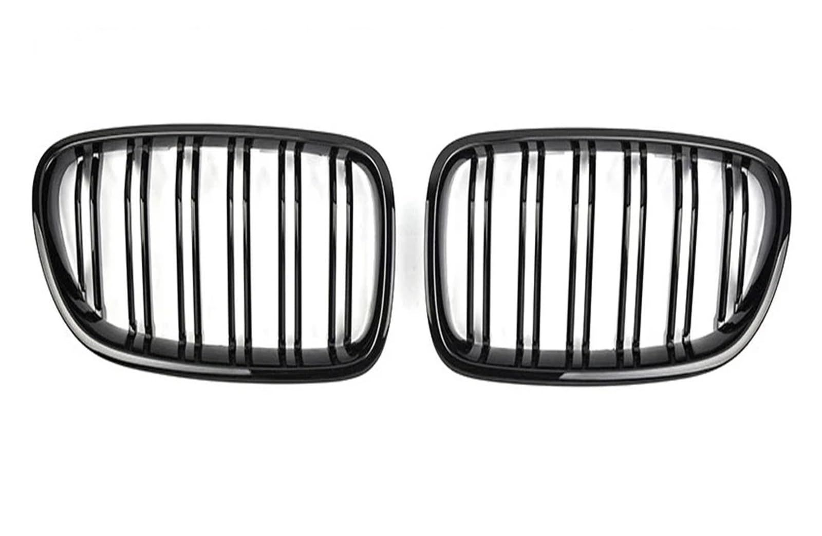 Auto Frontgrill 2-teiliger Nierengrill Für 5er F10 F11 F18 2010-2017 Im Autostil Glänzend Schwarz Doppellamellen-Frontgrill Dual Line Racing Grilles Kühlergrill(Glossy Black) von RFSHOP