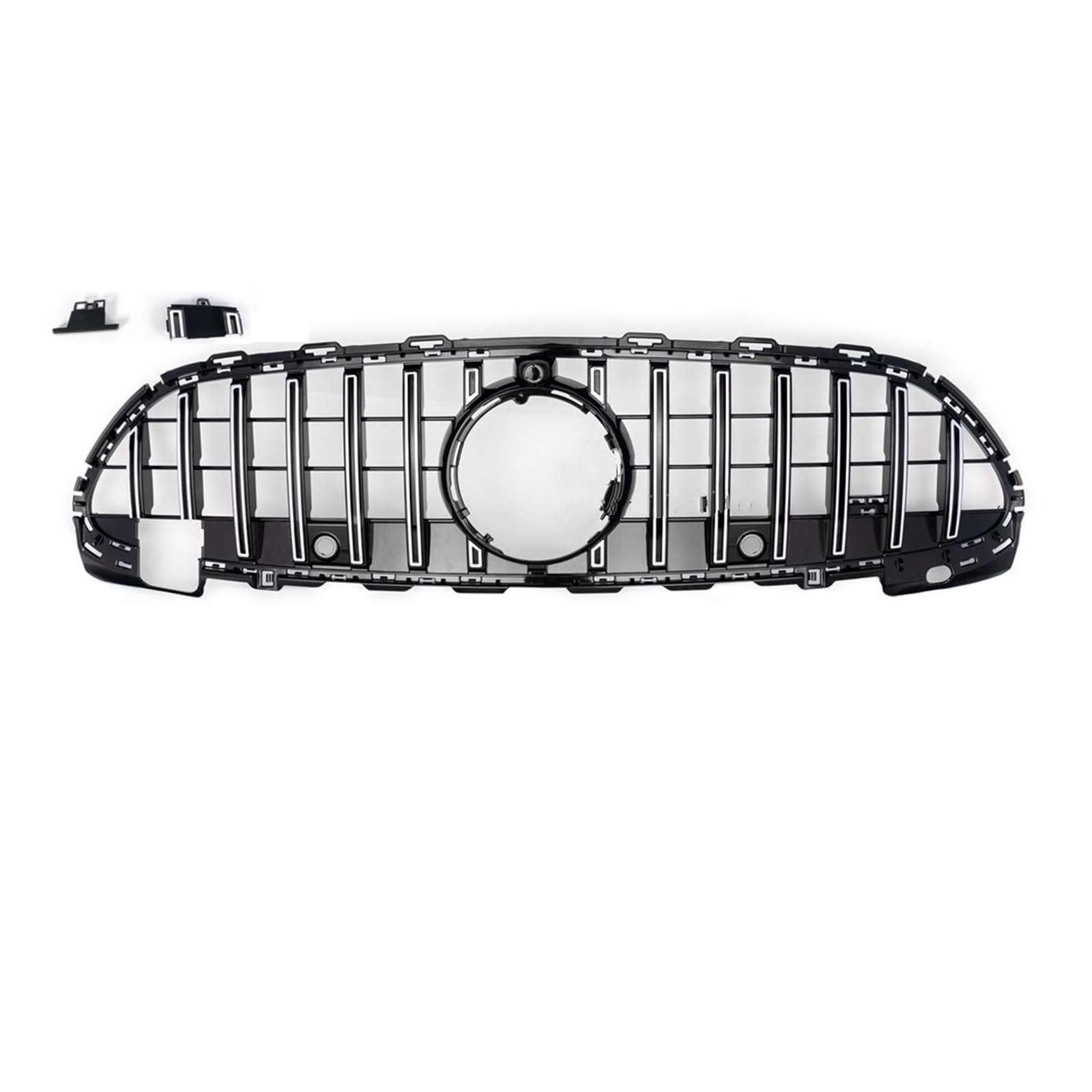 Auto Frontgrill ABS GT Style Stoßstangengrill In Schwarz Und Silber Für Benz C-Klasse W206 C200 C220 C300 W206 Sport Edition 2022+ (Nicht Passend Für C63) Kühlergrill(Silber) von RFSHOP